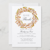 Fall Nest Erntedank | Wasserfarbe Einladung (Vorderseite)