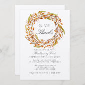 Fall Nest Erntedank | Wasserfarbe Einladung (Vorne/Hinten)