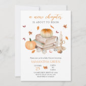Fall New Chapter Will Soon Begin Baby Shower Einladung (Vorderseite)