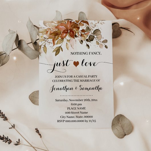 Fall Nichts Extravagant nur Liebe Elopement Einlad Save The Date
