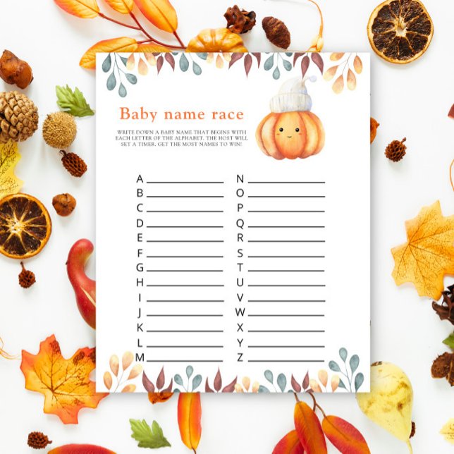 Fall Niedlich Pumpkin - Baby name race game (Von Creator hochgeladen)