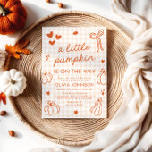 Fall Niedliche Hand gezogen ein wenig Pumpkin Baby Einladung