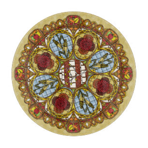 Fall Nouveau Glass Cutting Board Schneidebrett