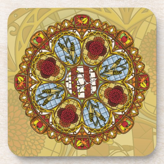 Fall Nouveau Square Untersetzer (Vorderseite)