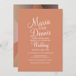 Fall Nuetral Moderne geometrische Hochzeit Einladung