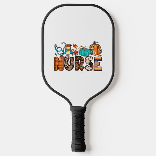 Fall Nurse Leopard Cowhide Pumpkin Fall 744 Pickleball Schläger (Vorderseite)