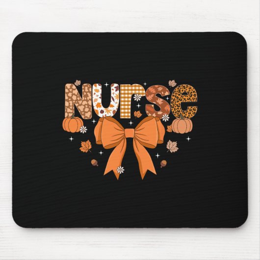 Fall Nurse Shirt Frauen Pumpkin Saison Danke Mousepad (Vorne)