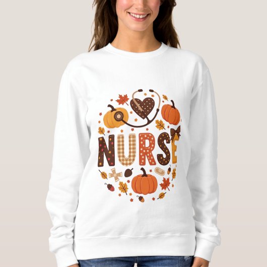 Fall Nurse - Wasserfarbe Niedlich und farbig Sweatshirt (Vorderseite)