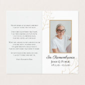 Fall Oak Blätter Beerdigungsdienst Gedenkgebet Visitenkarten (Außenseite Aufgefaltet)