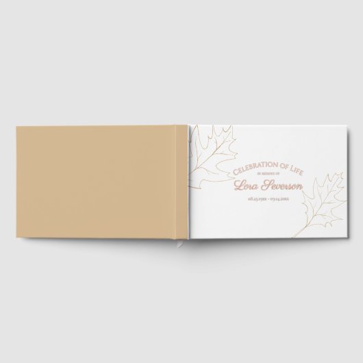 Fall Oak Blätter Feier zum Gedenken an das Leben Gästebuch (Voll)