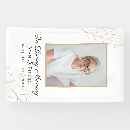 Fall Oak Blätter Feiern Lebensbeerdigung Banner (Horizontal)