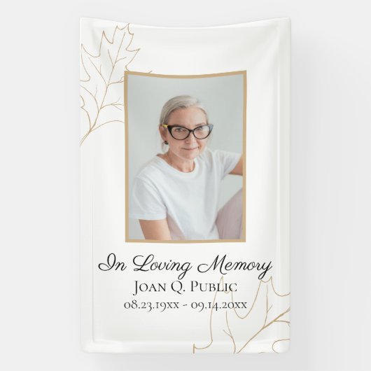 Fall Oak Blätter Feiern Lebensbeerdigung Banner (Vertikal)