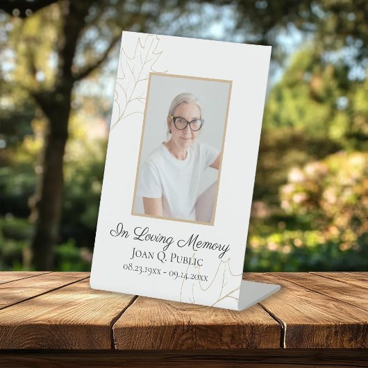 Fall Oak Blätter Feiern Lebensbeerdigung Sockelschild