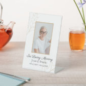 Fall Oak Blätter Feiern Lebensbeerdigung Sockelschild (In SItu)