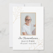 Fall Oak Blätter Gedenkfeier zum Tode Einladung (Vorderseite)