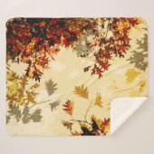 Fall Oak Blätter Orange Red Yellow Sherpa Blanket Sherpadecke (Vorderseite (Horizontal))