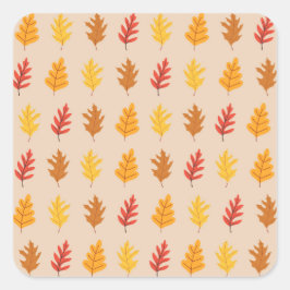 Fall Oak-Blätter Quadratischer Aufkleber
