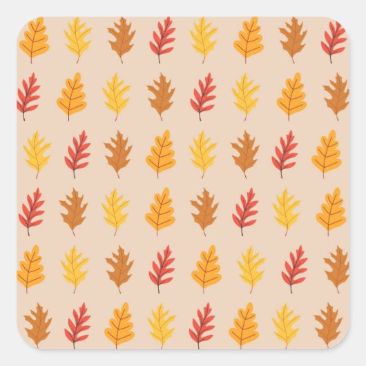Fall Oak-Blätter Quadratischer Aufkleber (Vorderseite)