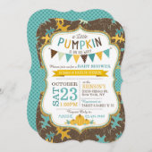 Fall Oak Blätter und Pumpkins Kinderdusche laden e Einladung (Vorne/Hinten)