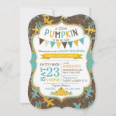 Fall Oak Blätter und Pumpkins Kinderdusche laden e Einladung (Vorderseite)