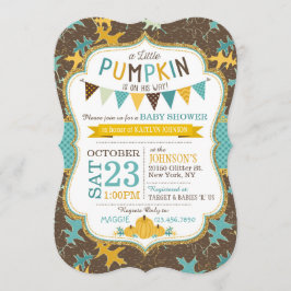 Fall Oak Blätter und Pumpkins Kinderdusche laden e Einladung