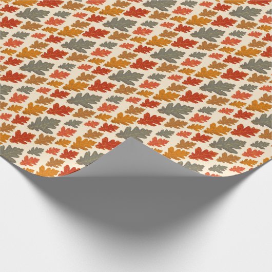 Fall Oak Leaf farbige Muster Wrapping Papier Geschenkpapier (Ecke)