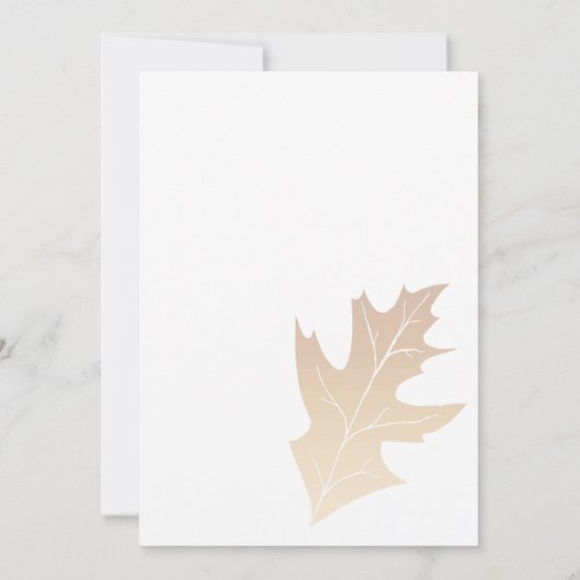 Fall Oak Leaf Hochzeit Probe Dinner Einladung (Rückseite)