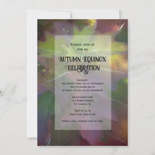 Fall Oak Leaf Hydrangea Herbst Equinox Feier Einladung (Vorderseite)