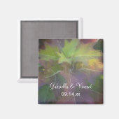 Fall Oak Leaf Hydrangea Wedding Magnet (Vorderseite/Rückseite)