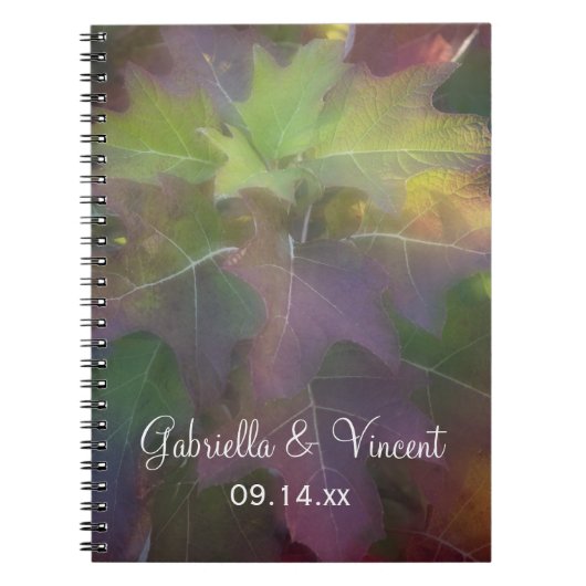 Fall Oak Leaf Hydrangea Wedding Notizblock (Vorderseite)