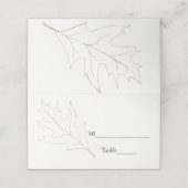 Fall Oak Leaf Wedding Platzkarte (Außenseite Aufgefaltet)