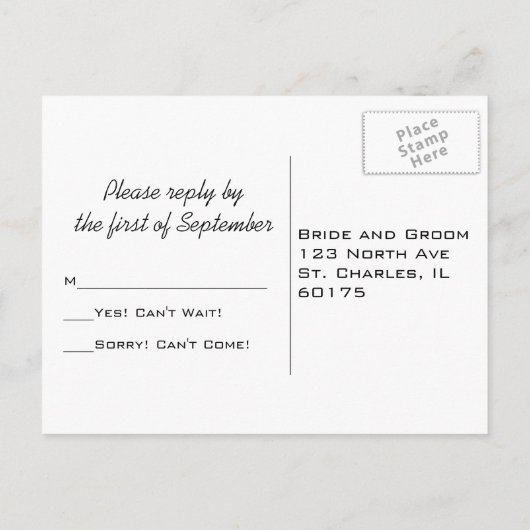 Fall Oak Leaf Wedding RSVP Reaktion Einladungspostkarte (Rückseite)