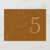 Fall Oak Leaf Wedding Tischnummer (Rückseite)