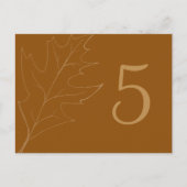 Fall Oak Leaf Wedding Tischnummer (Vorderseite)