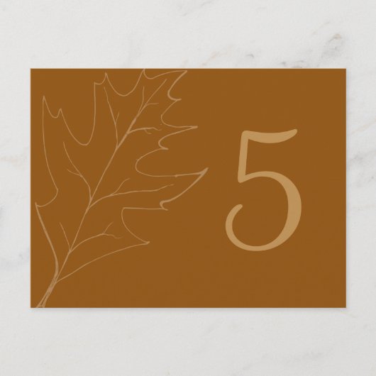 Fall Oak Leaf Wedding Tischnummer (Vorderseite)