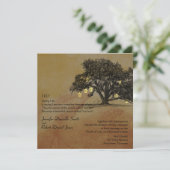 Fall Oak Tree and Lantern Wedding Einladung (Stehend Vorderseite)