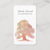 Fall Oak Tree Illustration Business Card Visitenkarte (Vorderseite)