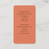 Fall Oak Tree Illustration Business Card Visitenkarte (Rückseite)