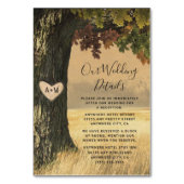 Fall Oak Tree Rustic Wedding Cards Tischnummer (Vorderseite)