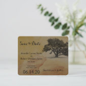 Fall Oak Tree String Lights Hochzeit Speichern Sie Save The Date (Stehend Vorderseite)