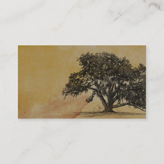 Fall Oak Tree String Lights Hochzeiten Platzkarten (Rückseite)