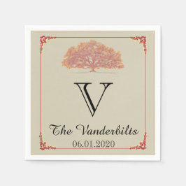 Fall Oak Tree Wedding Napkin Serviette