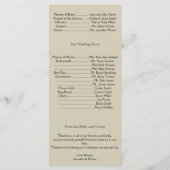 Fall Oak Tree Wedding Program Programm (Rückseite)