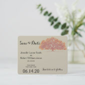 Fall Oak Tree Wedding Save the Date (Stehend Vorderseite)