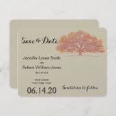 Fall Oak Tree Wedding Save the Date (Vorne/Hinten)