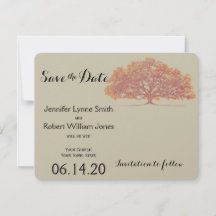 Fall Oak Tree Wedding Save the Date
