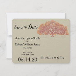 Fall Oak Tree Wedding Save the Date