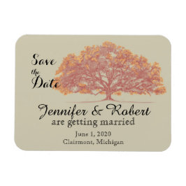 Fall Oak Tree Wedding Save the Date Magnet