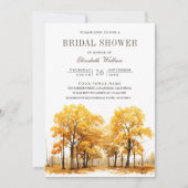 Fall Oak Trees Foto QR Code Brautparty Einladung (Vorderseite)