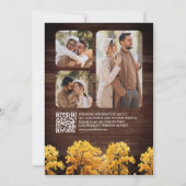 Fall Oak Trees Foto QR Code Hochzeit Save The Date (Rückseite)